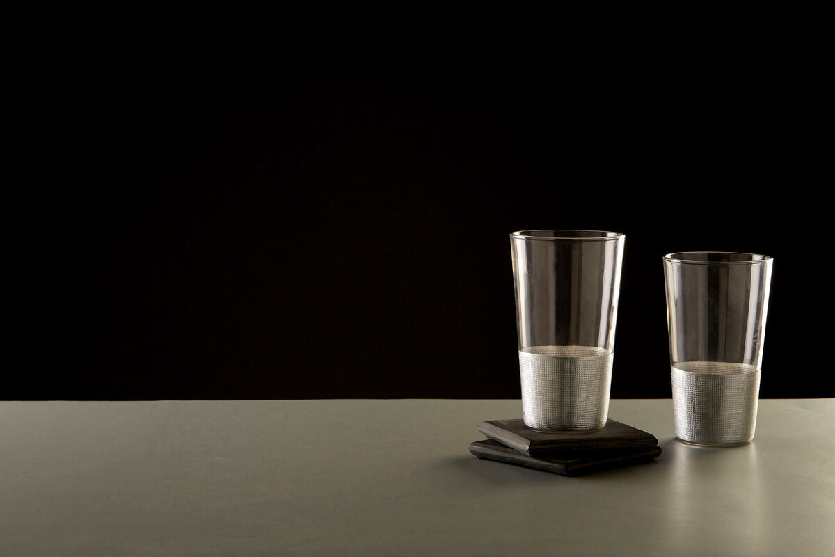 Orsina Apollo Highball Glasses – Set of 4 Vertical Patterned Glassware