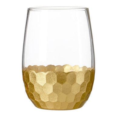 Orsina Astrid Glass Tumblers – Set of 4 Honeycomb Drinking Glasses