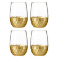 Orsina Astrid Glass Tumblers – Set of 4 Honeycomb Drinking Glasses