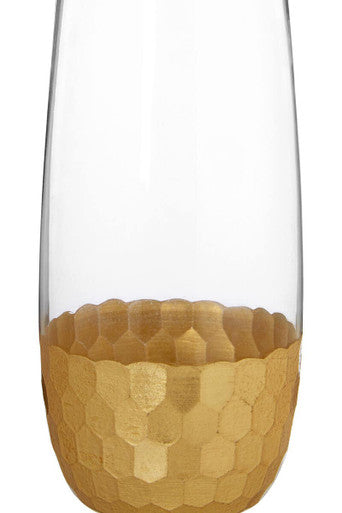 Orsina Astrid Highball Glasses – Set of 4 Modern Metallic Barware