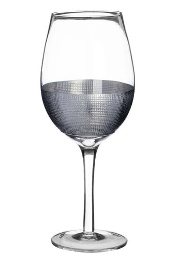 Orsina Apollo Large Wine Glasses – 500ml Silver-Tone Stemware Set of 4