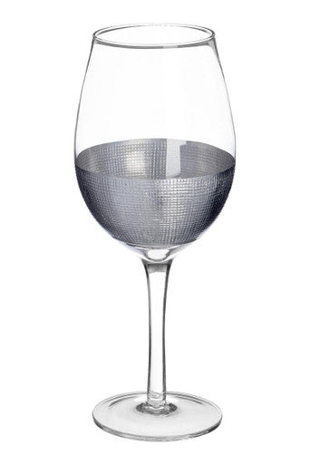 Orsina Apollo Large Wine Glasses – 500ml Silver-Tone Stemware Set of 4