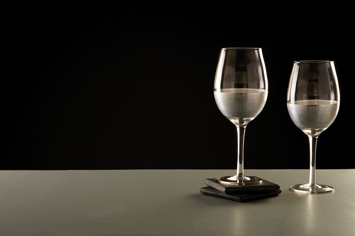 Orsina Apollo Large Wine Glasses – 500ml Silver-Tone Stemware Set of 4