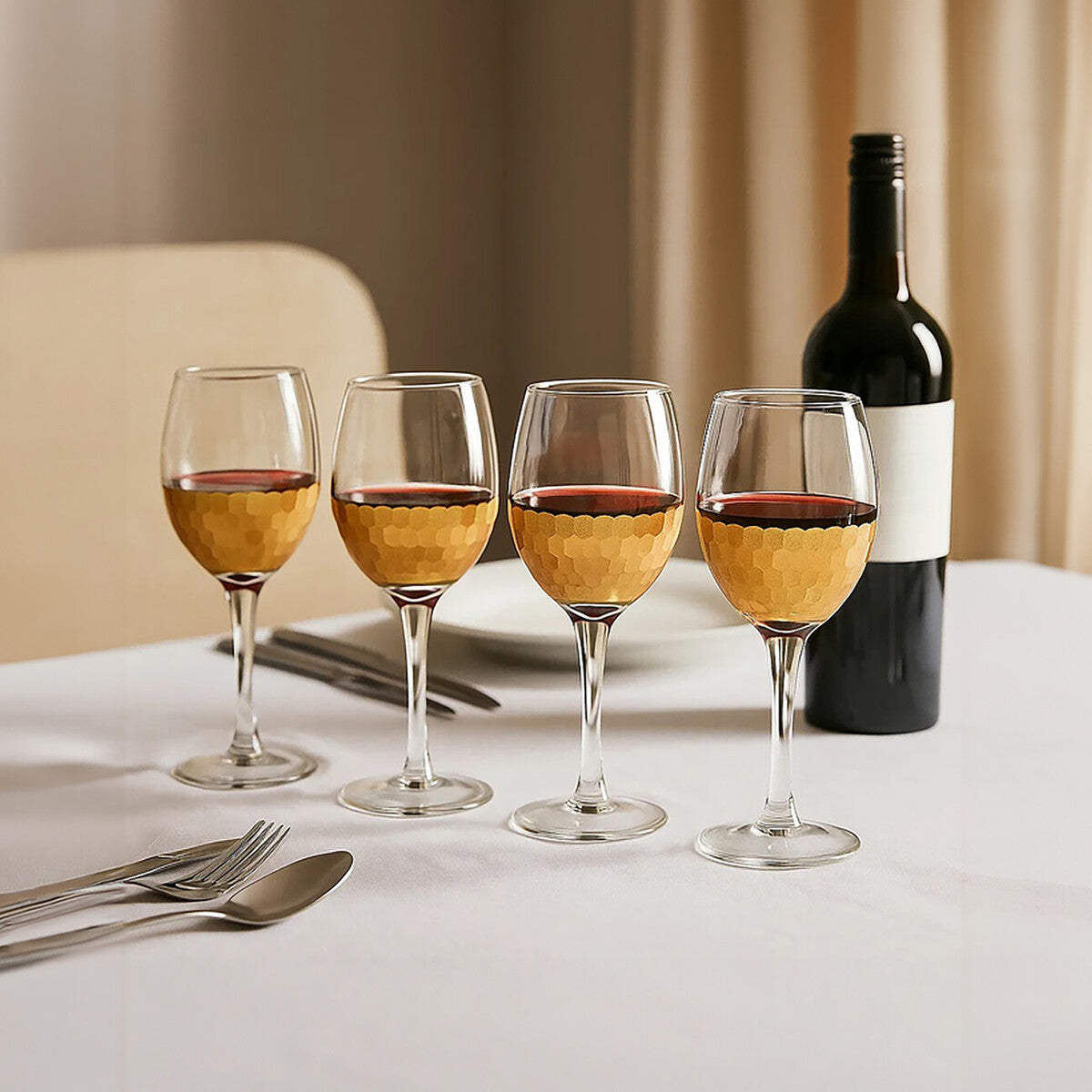 Orsina Astrid Small Wine Glasses – 300ml Modern Glassware Set of 4