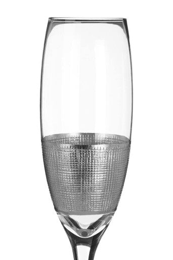 Orsina Apollo Champagne Flutes – Set of 4 Metallic Glassware, 210ml