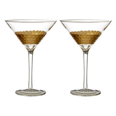 Orsina Astrid Geometric Cocktail Glasses – Set of 2 Modern Glassware