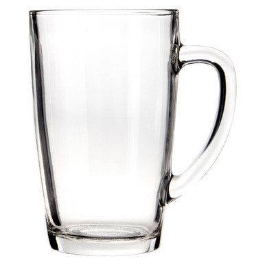 Orsina Clear Glass Mugs – Set of 4 Tall 400ml Coffee and Tea Cups