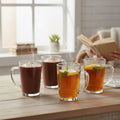 Orsina Clear Glass Mugs – Set of 4 Tall 400ml Coffee and Tea Cups
