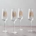 Orsina Jazz Champagne Glasses – Set of 4 Hand-Blown Gold Rim Flutes