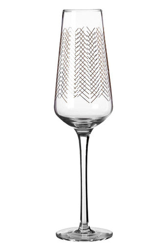 Orsina Art Deco Gold Champagne Flutes – Set of 4 Hand-Blown Glasses