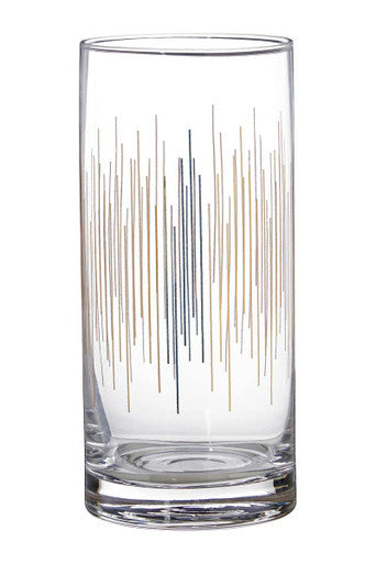 Orsina Jazz Highball Glasses – Set of 4 Gold Art Deco Hand-Blown Glass