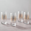 Orsina Jazz Highball Glasses – Set of 4 Gold Art Deco Hand-Blown Glass