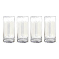 Orsina Jazz Highball Glasses – Set of 4 Hand-Blown Gold Wave Glassware