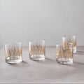 Orsina Jazz Glass Tumblers – Set of 4 Hand-Blown Gold & Brown Glass