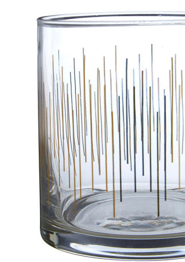 Orsina Jazz Glass Tumblers – Set of 4 Hand-Blown Gold & Brown Glass