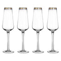 Orsina Charleston Champagne Glasses | Set of 4 Hand-Blown Art Deco Flutes