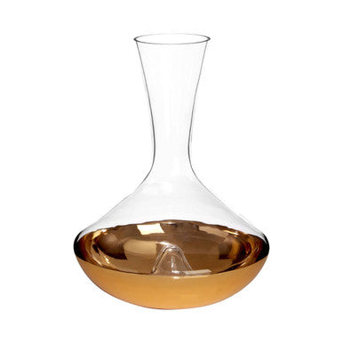 Orsina Horizon Glass Carafe – Hand-Crafted Clear and Gold Serveware