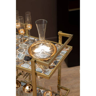Orsina Horizon Glass Carafe – Hand-Crafted Clear and Gold Serveware