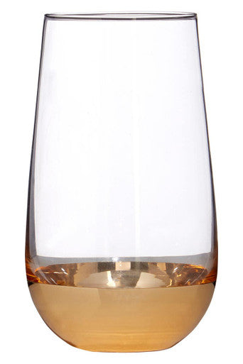 Orsina Horizon Highball Glasses – Set of 4 Clear Glass with Gold Base