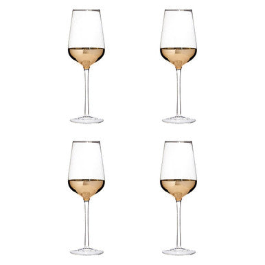 Orsina Horizon Wine Glasses – Set of 4 Hand-Blown Gold & Clear Glass