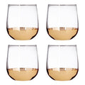 Orsina Horizon Glass Tumblers – Set of 4 Clear and Gold 390ml Glasses
