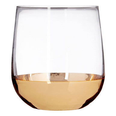 Orsina Horizon Glass Tumblers – Set of 4 Clear and Gold 390ml Glasses
