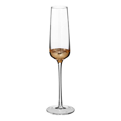 Orsina Horizon Champagne Flutes – Set of 4 Gold & Clear Glassware