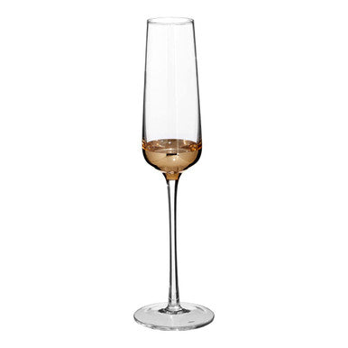 Orsina Horizon Champagne Flutes – Set of 4 Gold & Clear Glassware