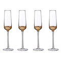 Orsina Horizon Champagne Flutes – Set of 4 Gold & Clear Glassware