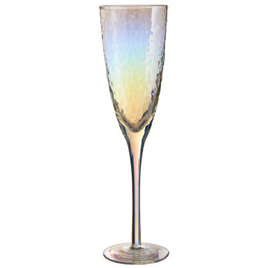 Orsina Aurora Iridescent Champagne Flutes – Lustre Glass Set of 4