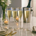 Orsina Aurora Iridescent Champagne Flutes – Lustre Glass Set of 4