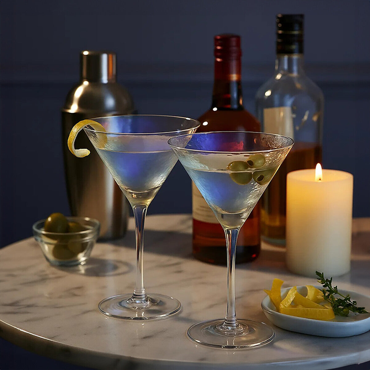 Orsina Aurora Iridescent Hammered Cocktail Glasses – Set of 2