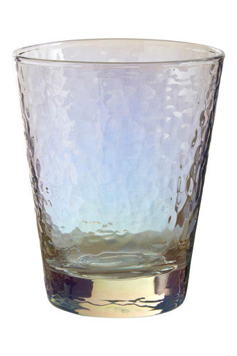 Orsina Aurora Iridescent Hammered Glass Tumblers – Set of 4 Lustre Glasses