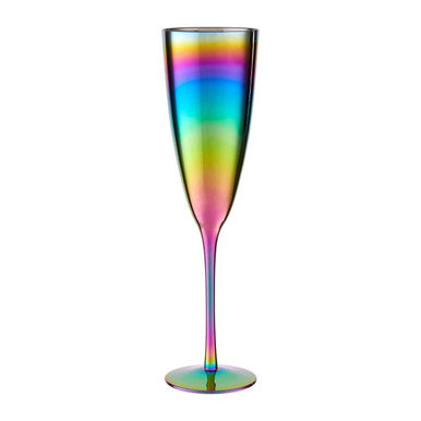 Orsina Aurora Iridescent Champagne Glasses – Set of 4 Modern Flutes