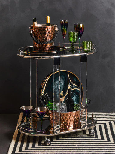 Orsina Aurora Iridescent Champagne Glasses – Set of 4 Modern Flutes