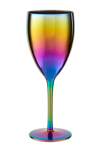 Orsina Aurora Wine Glasses – Set of 4 Iridescent Lustre Stemware
