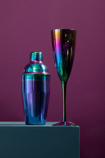 Orsina Aurora Wine Glasses – Set of 4 Iridescent Lustre Stemware