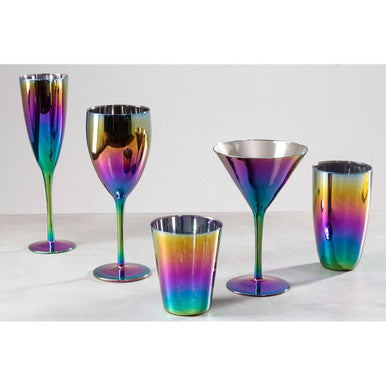 Orsina Aurora Iridescent Hi Ball Glasses – Set of 4 Tall Tumblers
