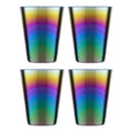 Aurora Glass Tumblers by Orsina – Stackable Colorful Drinkware Set of 4
