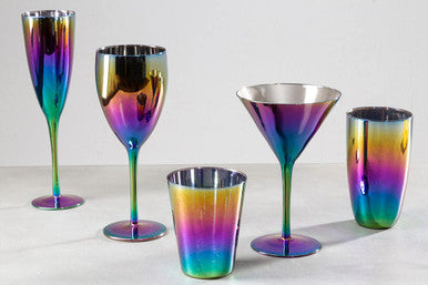 Aurora Glass Tumblers by Orsina – Stackable Colorful Drinkware Set of 4