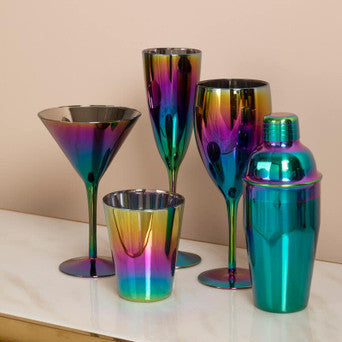 Aurora Glass Tumblers by Orsina – Stackable Colorful Drinkware Set of 4