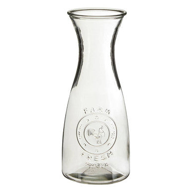 Orsina Glass Carafe – 1000ml Farm Fresh Embossed Beverage Server