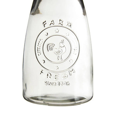 Orsina Glass Carafe – 1000ml Farm Fresh Embossed Beverage Server