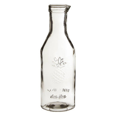 Orsina Dayla Glass Pineapple Carafe – 1000ml Embossed Beverage Pitcher