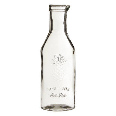 Orsina Dayla Glass Pineapple Carafe – 1000ml Embossed Beverage Pitcher