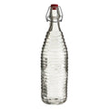 Orsina 1000ml Ribbed Glass Bottle with Airtight Swing-Top Clip Stopper