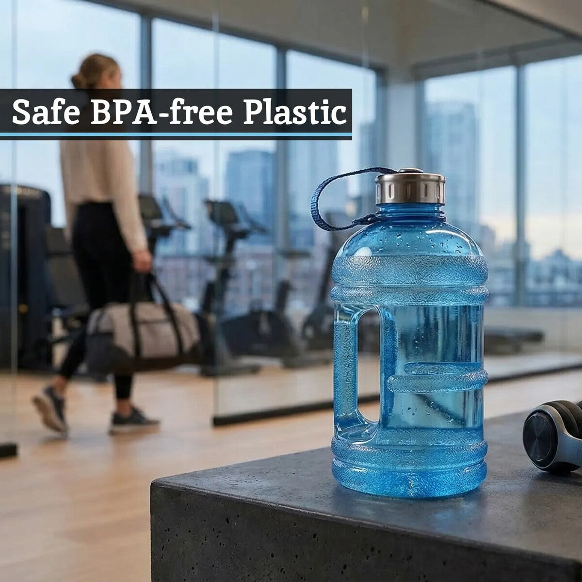 Orsina 1500ml Sports Water Bottle – BPA-Free Blue Plastic with Handle