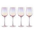 Orsina Frosted Deco Wine Glasses – Pink and Gold Stemware, Set of 4