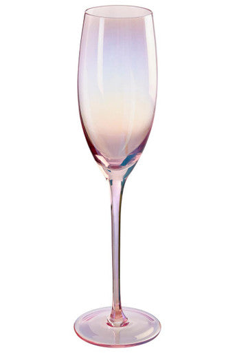 Orsina Frosted Deco Champagne Flutes – Pink Glassware Set of 4