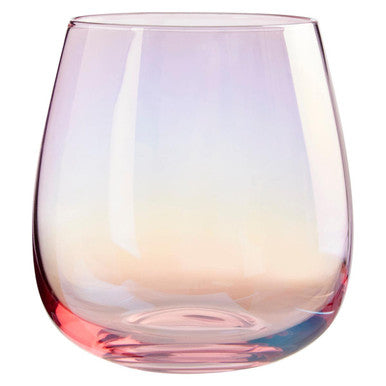 Orsina Frosted Deco Pink Tumbler Glasses – Set of 4 Rounded Glassware